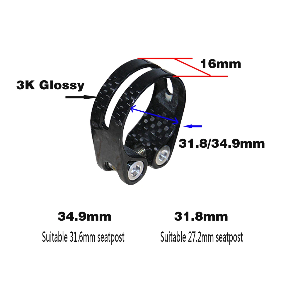 China Wholesale MTB Bicycle Seatpost Clamp 31.8mm 34.9 mm Carbon Fiber Seat Post Clamp