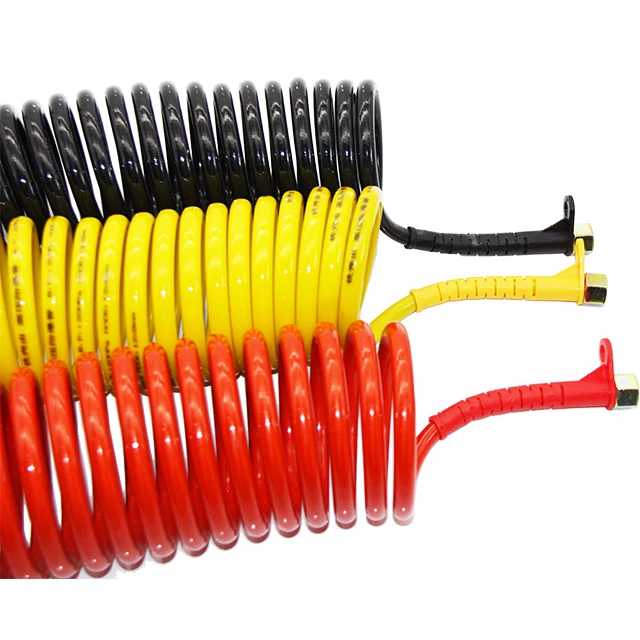 Recoiled Pneumatic Air Hose Trailers Plastic Round Pipe Spiral Tube Explosion Proof Tubing
