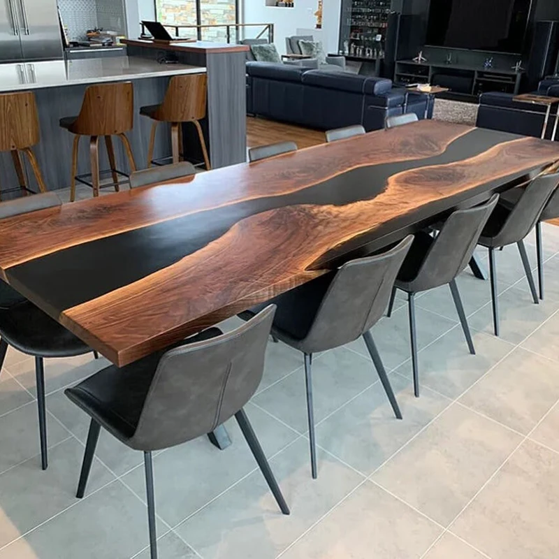 Ready To Ship Product Modern 120*60*75Cm Cycle Marine Decoration Wood Table Haute En Cookware Tables Resin Epoxy