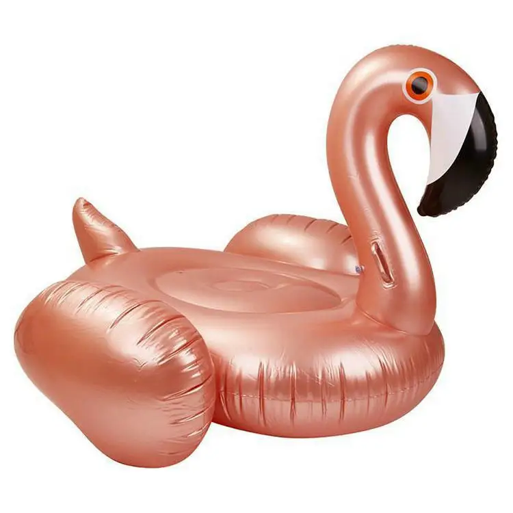 Unique Design Rose Gold Inflatable Flamingo Pool Float For Adult