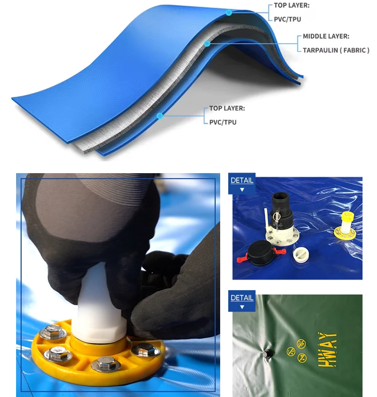 Flexible Irrigation Pvc Pillow  Water Storage Bladder Bag Tough Pvc Water Bladder