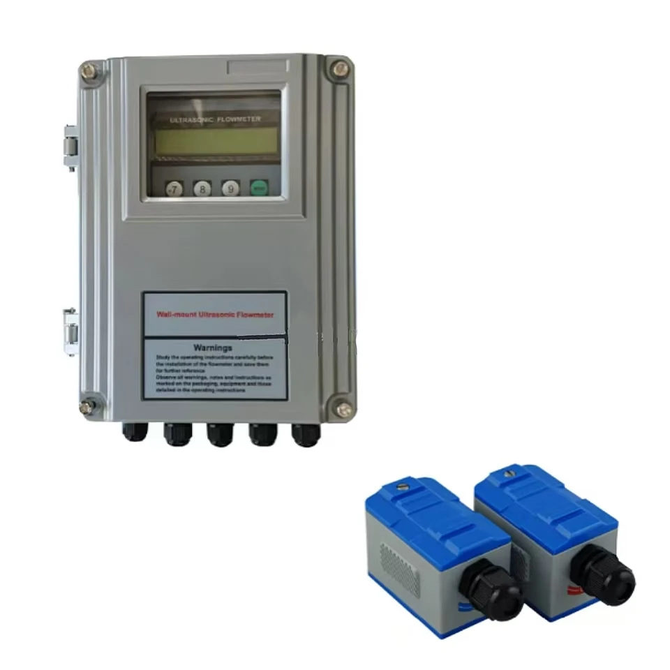 TSONIC grey version wall mounted clamp on flow meter ultrasonic flow meter