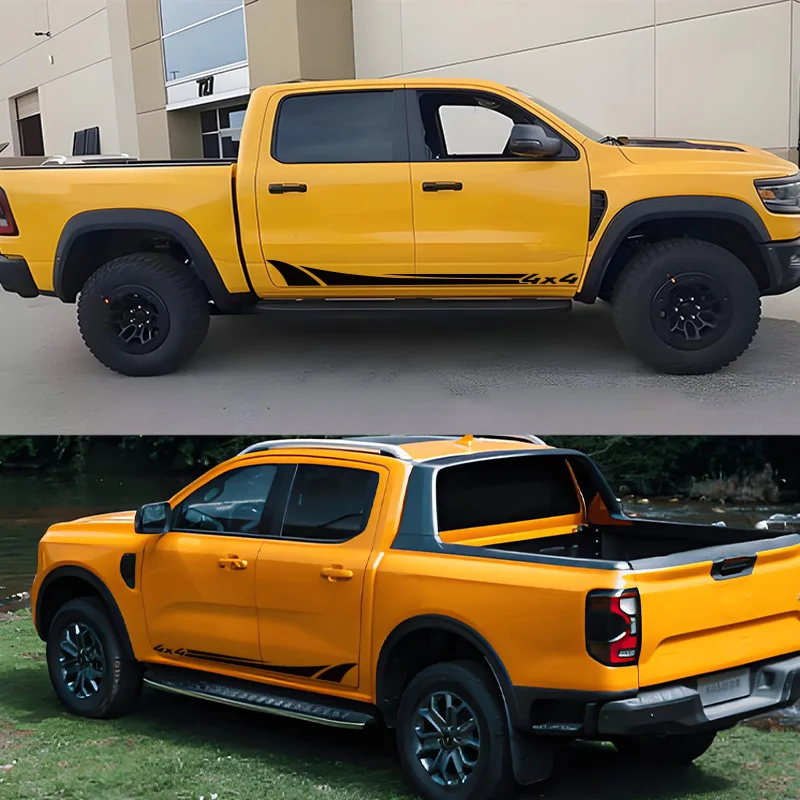 Nissan NAVARA NP300 D40 D23 D22 Car Stickers 2Pcs Door Side Stripes Graphic Vinyl Decals Pickup 4x4 Decoration Accessories