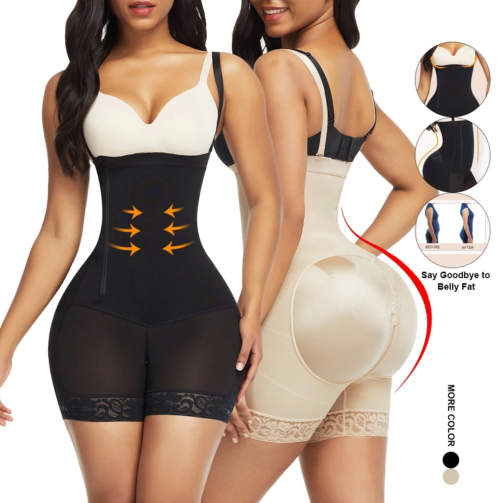 Wholesale Slimming High Waist Butt Lifter Women Tummy Control Butt Lifter Shapewear Panty body shaper with side zipper