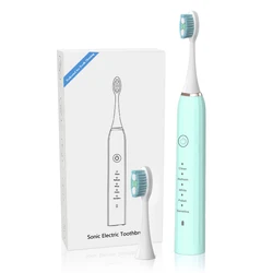 USB Rechargeable Sonic Electric Toothbrush for Adults Soft Dupont Brush Heads 2 Minutes Timer 5 Modes Electric Toothbrush