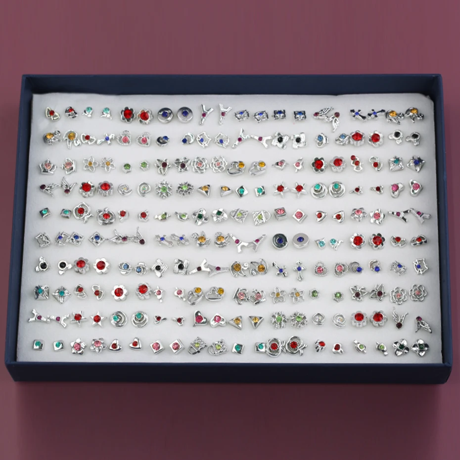 Cartoon Fashion Fresh Creative Korean Animal Flower Geometric Shape Boxed Plastic Stud Earrings Earrings