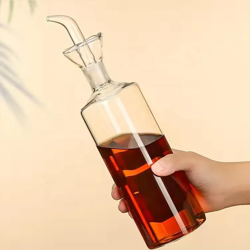 Olive Oil Glass Bottle Vinegar Cruet Cooking Wine Container Salad Dressing Glass Oil Bottle Vinaigrette Oil Dispenser with Spout