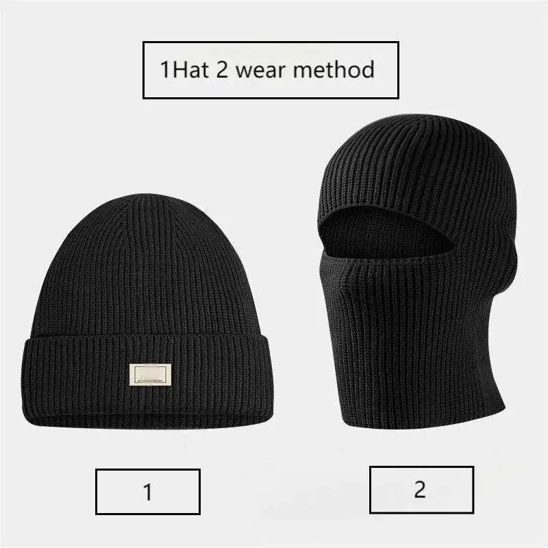 Wholesale Windproof custom skimask winter hat Men warm 1 Hole Knitted balaclava designer Custom ski mask