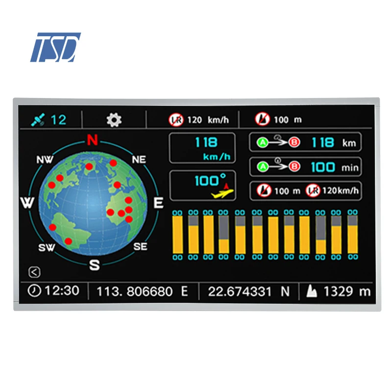 1280x800 res 30 pins LVDS interface 12.1 inch tft display LCD