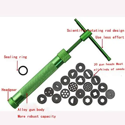cake sculpture decoration - rotating crowded mud gun  20PCS Cake sculpture green paste clay sugar craft fondant cake gun