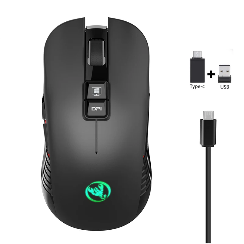 2.4G USB-C Wireless Mouse Rechargeable Gaming Mouse 3600DPI 7 Button Type-c Mute Mice for Laptop PC Game Mouse