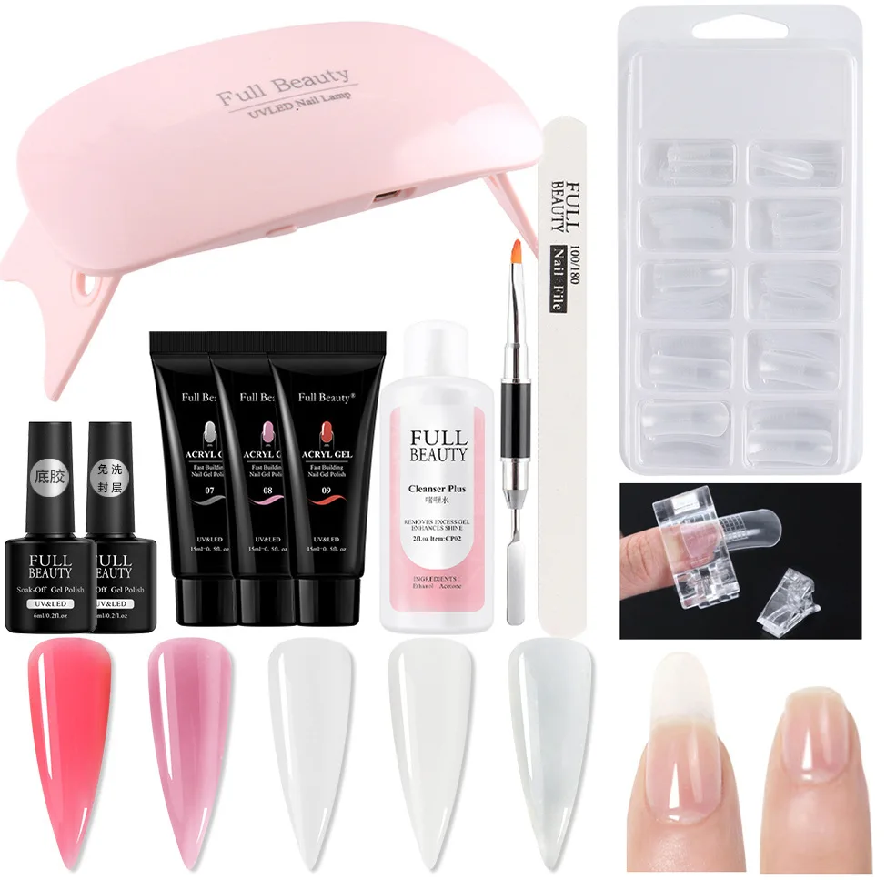 Art Salon Quick Nail Builder Nail Extensions Uv Led Poly Acryl Gel Soak Off Poly Gel Nail Kit Set