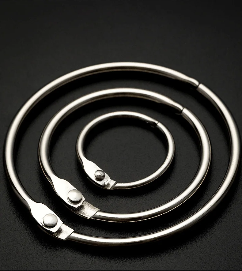 loose leaf binder ring steel book binding ring metal snap clips open metal silver book rings for office stationery