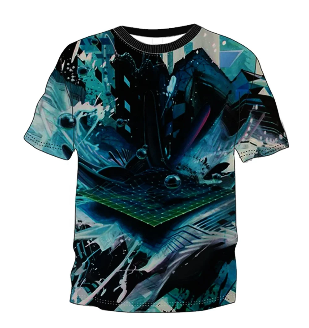 Custom High Quality All Over Sublimation T-shirts / New Design Mesh Printed Dye Sublimation Printing T-Shirts