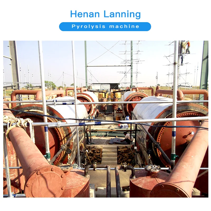 Lanning pyrolysis plant waste plastic recycling convert into biochar and bio-oil pyrolysis machine