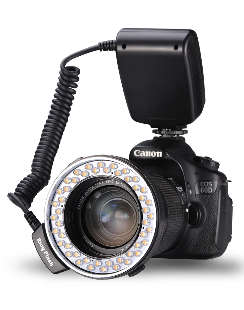 MAMEN F550D LED Macro Ring Flash Light with 8 Adapter Ring for Canon Nikon Olympus Pentax Digital DSLR Camera