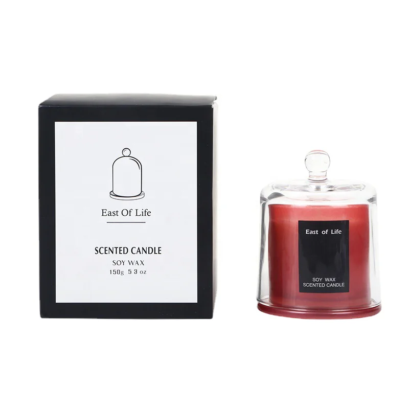 private label lavender scented candle vanilla tobacco in clear jar with lid