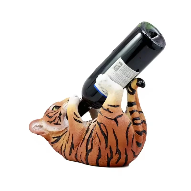 Wholesale Resin Cute Tiger Figure Wine Bottle Holder
