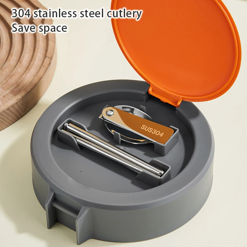 3 layer insulated vacuum metal Stainless Steel Portable Kids lunch box thermos food flasks food warmer for School