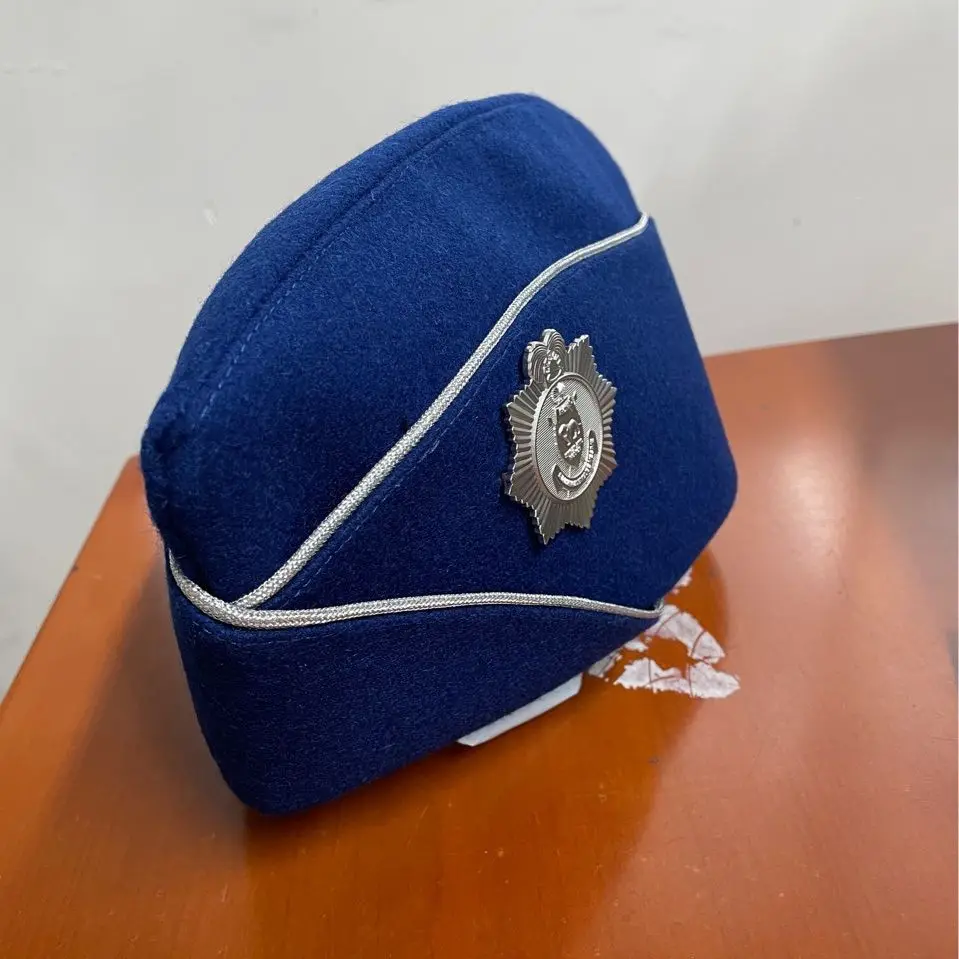 High Quality Custom Size Officers Uniform Side Hat with Silk Material Printed Pattern for Winter Outdoor Use Stock Online Sale