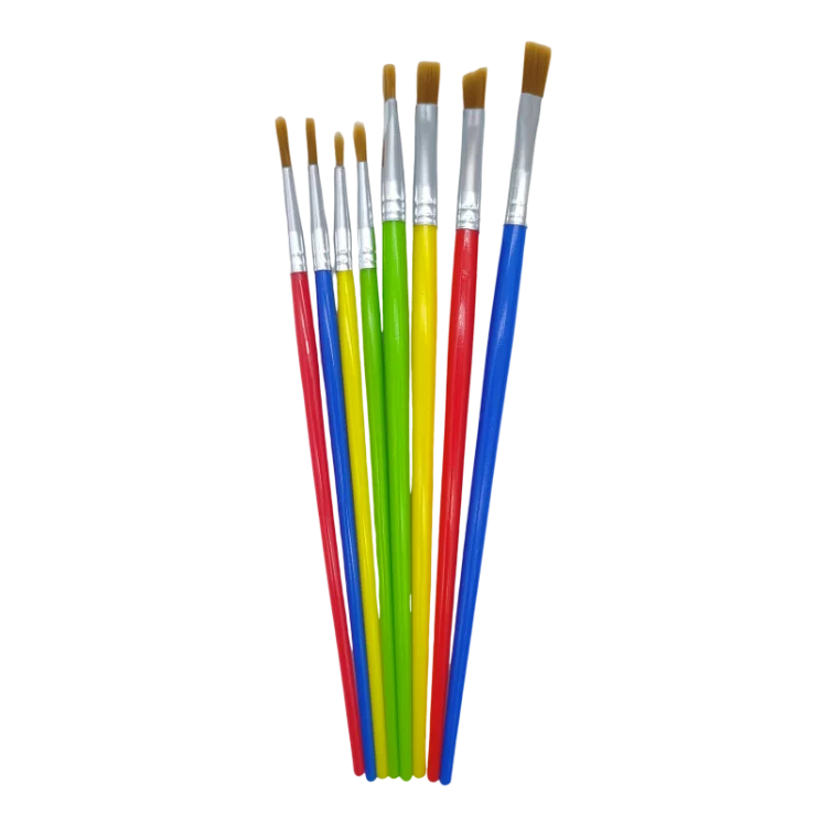 Big set 21pcs mixed paint brushes artist foam brush with colorful plastic wood body for watercolor oil acrylic painting