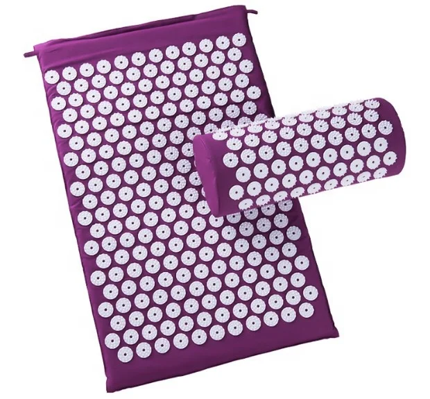 Folding eco friendly massage organic yoga acupressure mat for back and neck pain relief