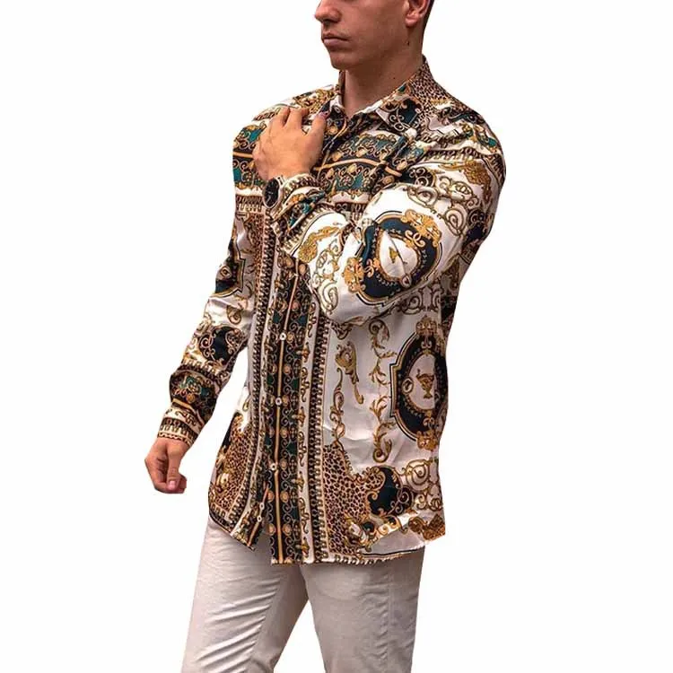 High quality shirts design custom printing design luxury shirt for men wholesale