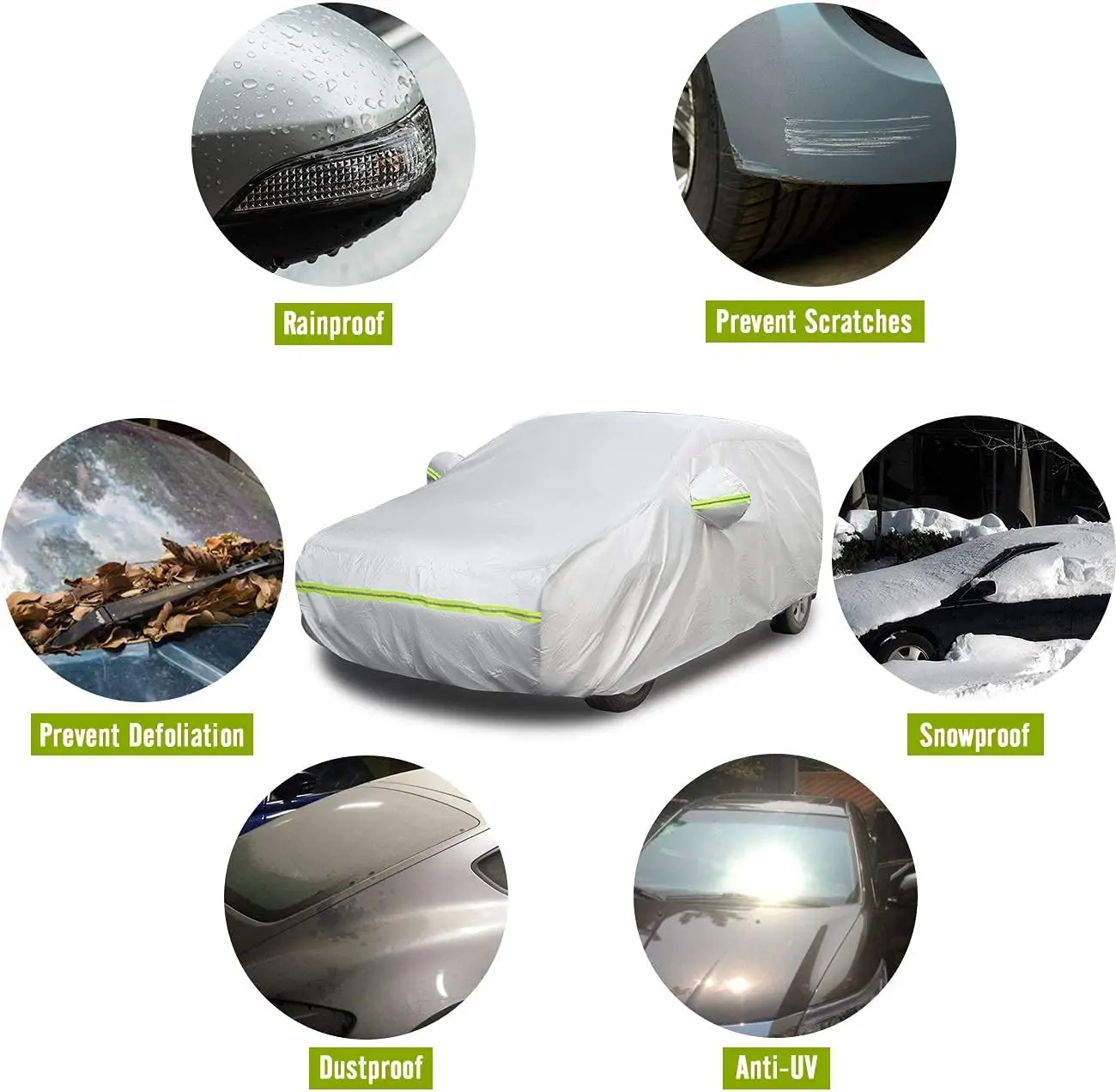 WOQI Anti-UV Automatic Folding Sun Shade Covering Roof Umbrella Sunshade With Remote Car Cover