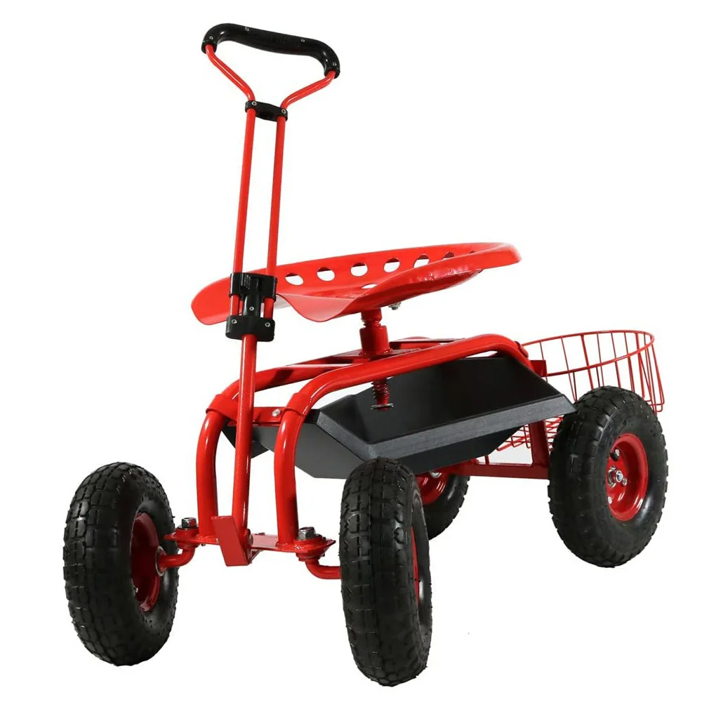 Wholesale custom outdoor rolling tc4501 garden cart garden seat wheels tool heavy duty seat garden cart