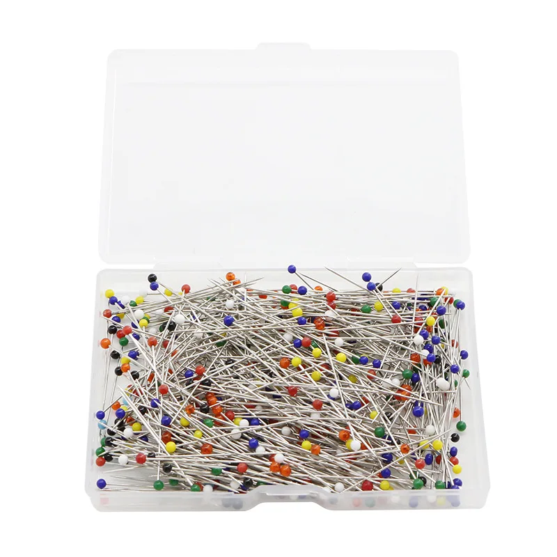 500pcs Color Glass Pin Garment Sewing Fixed Pin Decorative Pin Head Positioning Needle