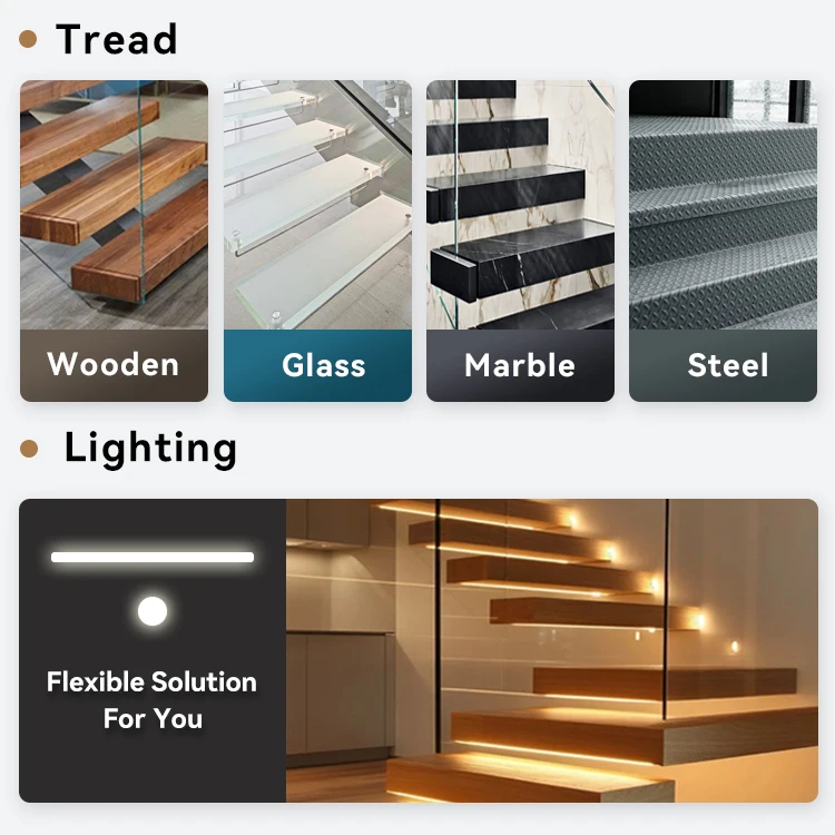 Prettywood Indoor Spiral Curved Staircase Apartments Modern Glass Wooden Railing Design Circular With Treads Lighting