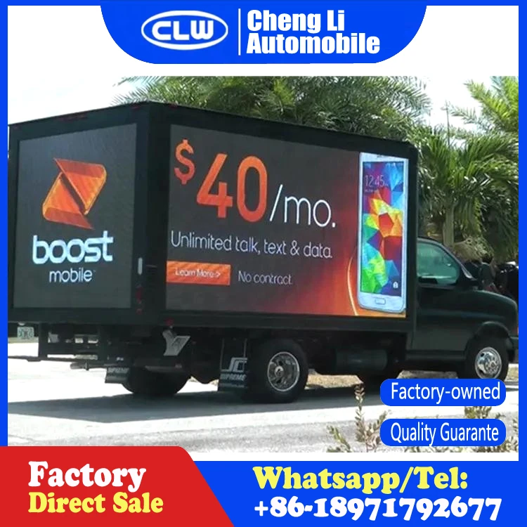 Outdoor Full Color Led Billboard Truck Mobile Led Display Truck With Stage