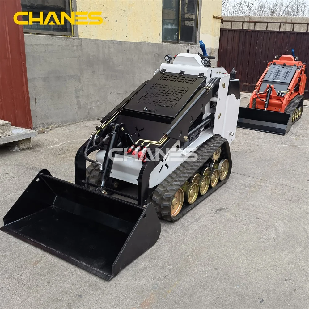 Diesel power mini skid steer track loader mini crawler 3-cylinder 25hp engine joysticks control white customized color promotion