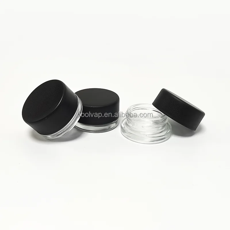Custom 1g rosin mini packaging jar and paper box 5g 7g mini concentrate jar white black cardbox 12 types stickers