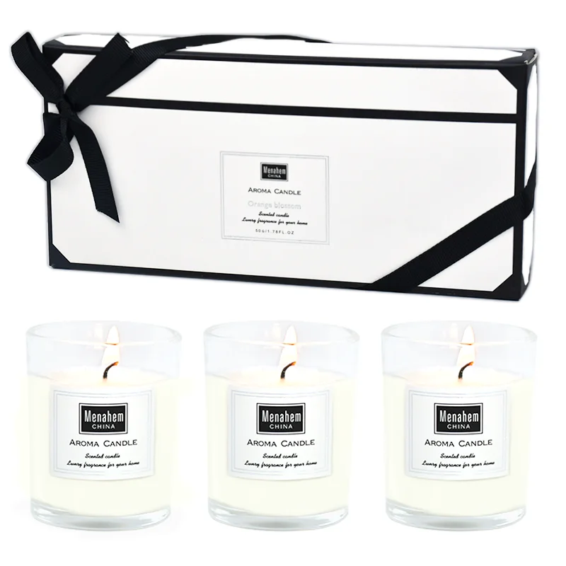 Wholesale 3 in 1 Candles Gift Set For Women Wedding Custom Logo Organic Soy Wax Scented Candles Gift Set For Birthday Christmas