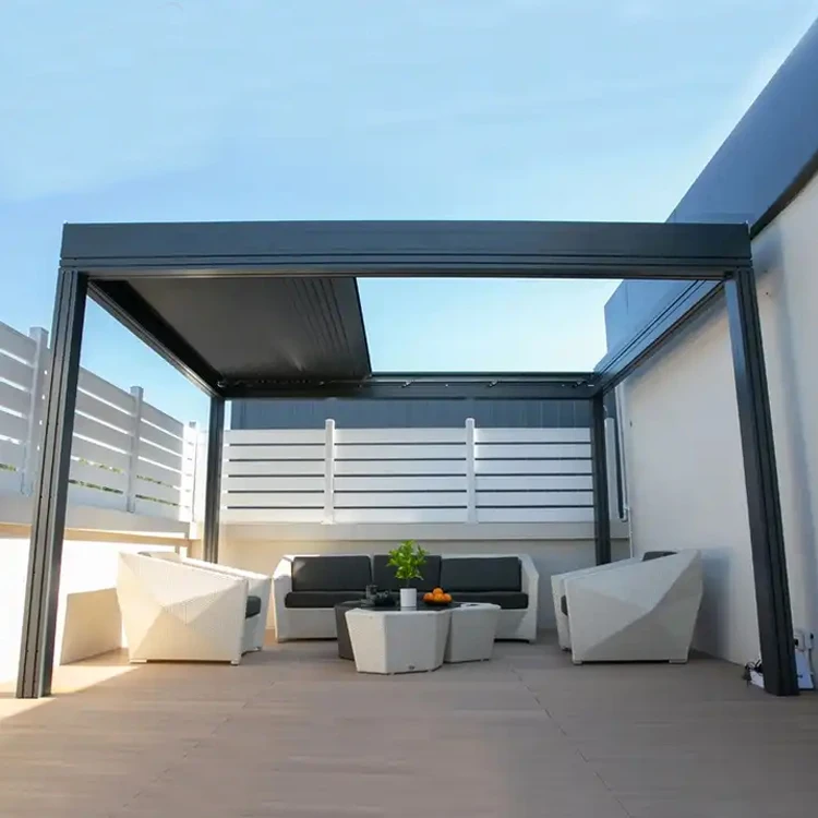 Профессиональная Заводская алюминиевая беседка Современная терраса жалюзи Пергола биоклиматические арки перголас мост