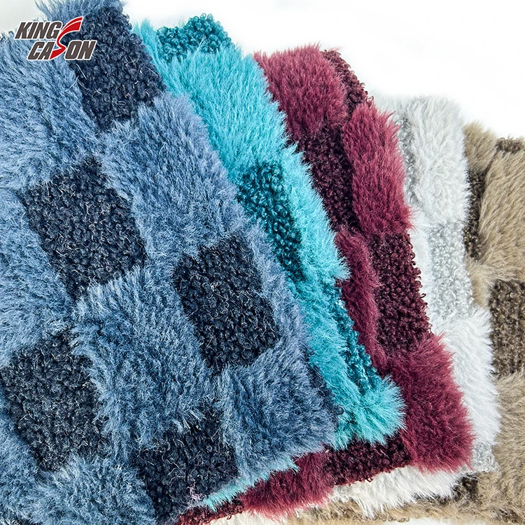 Kingcason Ear Designers Furry Fur Slippers Faux Bubble Carpet Felt Hat Bodies Fabric Elastic Sofa Cover Rabbit Fabric For Women