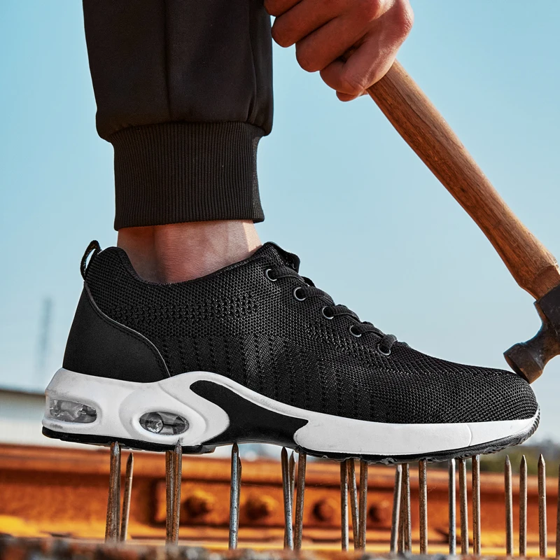 Мужские спортивные противопрокалывающие строительные промышленные рабочие страховые стальные ботинки для пеших прогулок, защитная обувь для мужчин