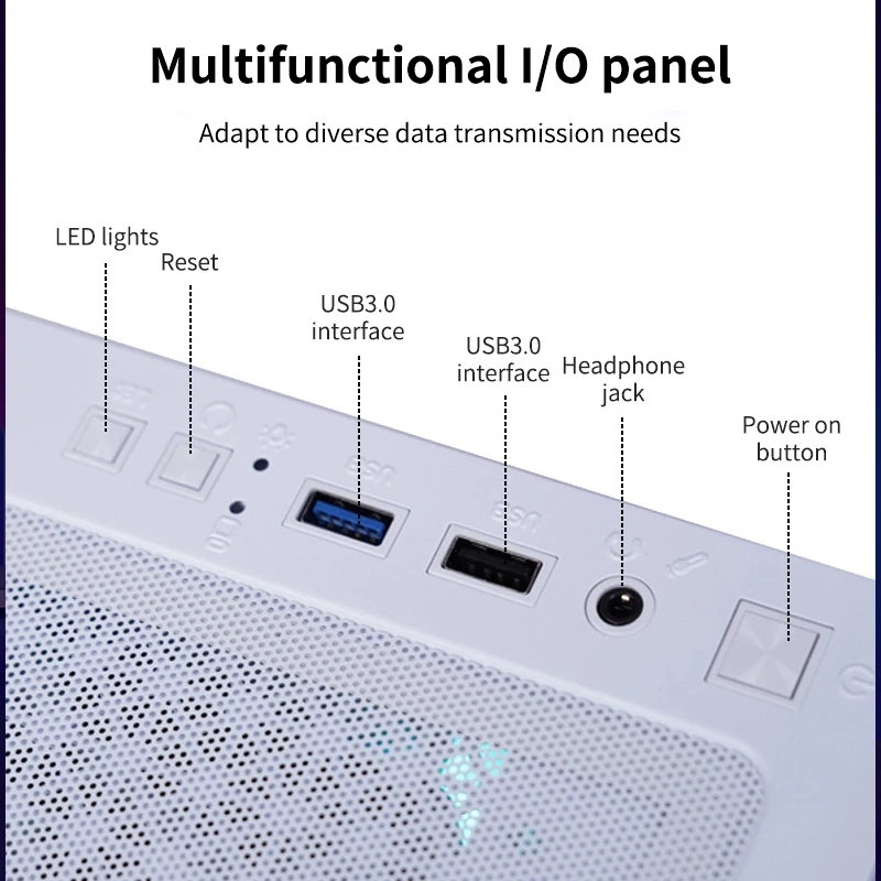 Good Quality Tempered Glass Panel Aluminum Computer Case PC Atx Cube Gaming Computer Case With RGB Cooling Fan