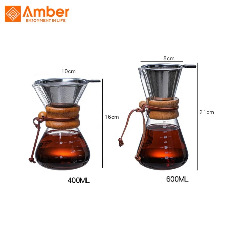 Устойчивый к высоким температурам стеклянный кофейник 400 мл бариста кофеварка для наполнения кофе сервер чая перколяторы