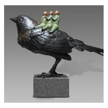 Китайская качественная птица Современное украшение ручная резьба индивидуальная художественная бронзовая скульптура