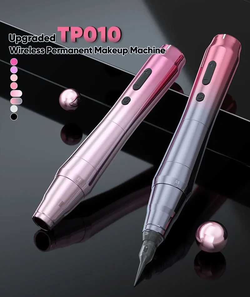 TP010 Rechargeable Wireless Tattoo Machine Rotary Dermografo Eyebrow Microblading Permanent Makeup Tattoo Pen Machine Wireless