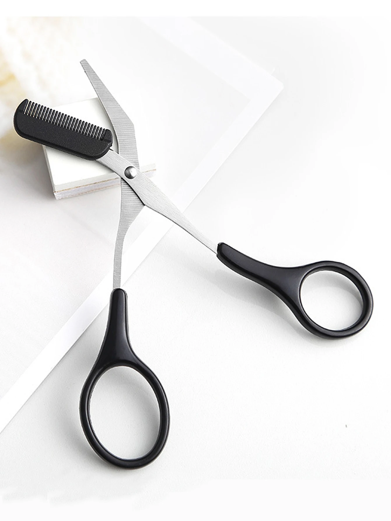 5 шт Черный бровей обрезки набор для придания формы бровям, набор инструментов для бровей, ножницы, пинцет, комплект