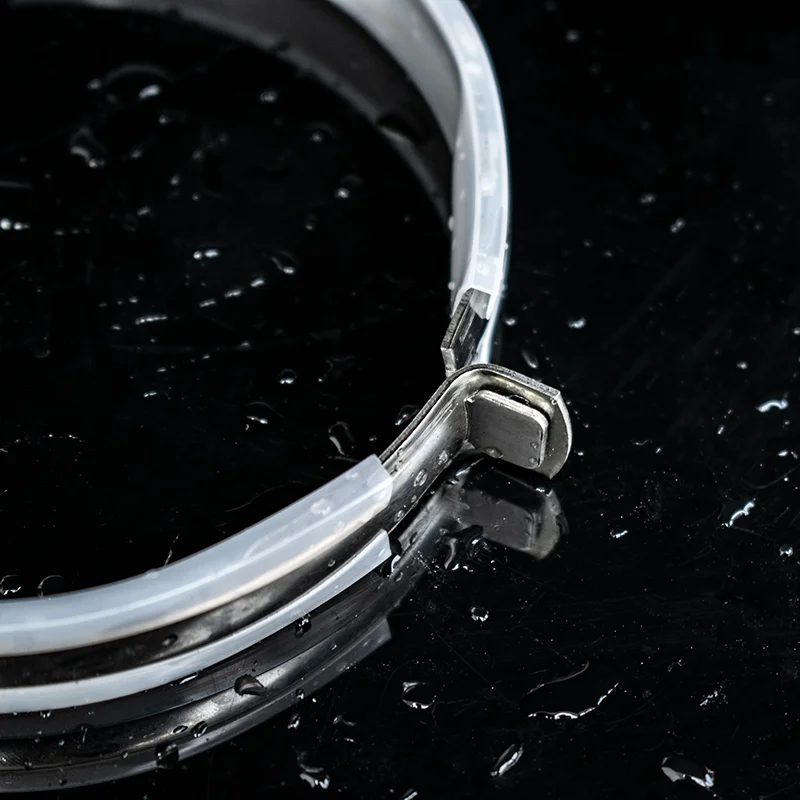 Clamps with rubber profiles and welded stainless steel nails