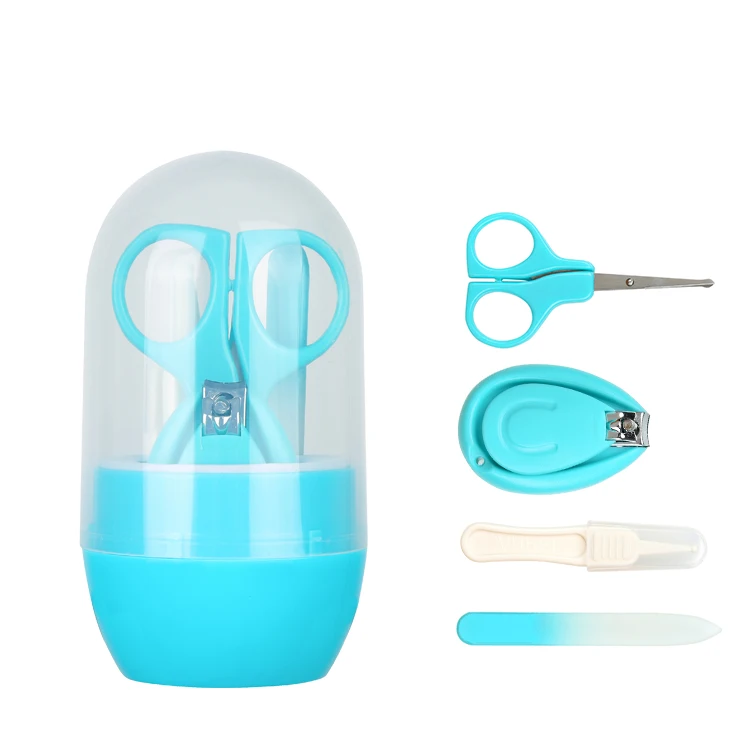 4 in1 Stainless steel Baby manicure set safety anti-clipper baby nail clipper set