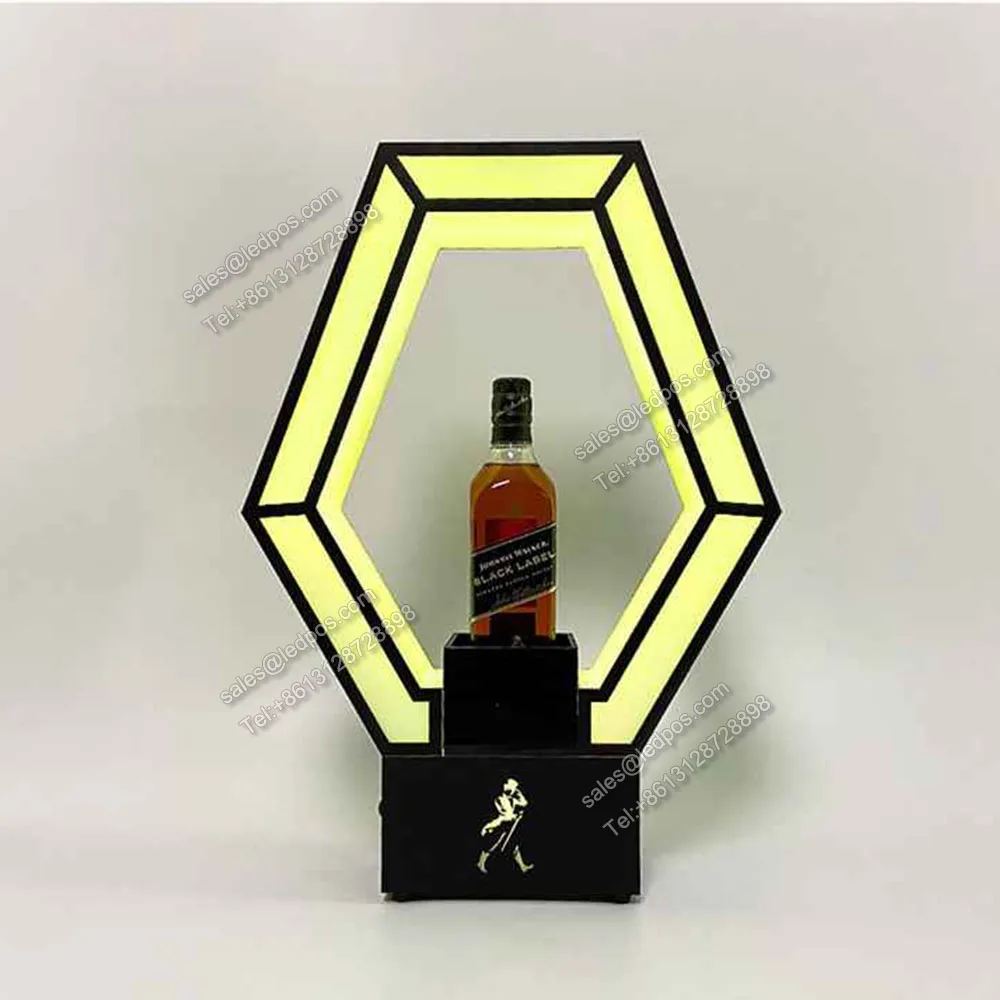 New Arrival Walker Whisky Bottle Glorifier Keep Walking Black Whiskey Led Bottle Presenter Vodka Tequila Display Rack