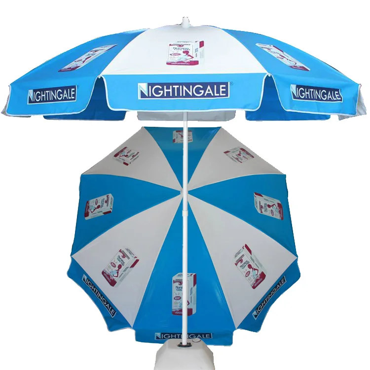 85cmX8panels steel frame with 160g polyester with waterproof promotional beach umbrella