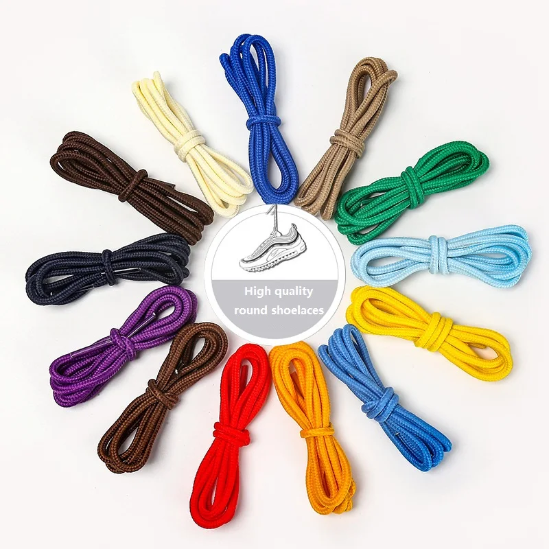 Supply boots use classic design braided shoelaces 4mm round polyester rope shoe laces round