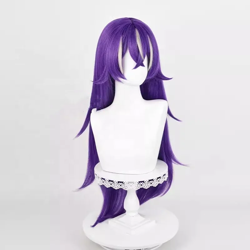Wholesale Genshin Impact Cosplay 85cm Long Purple Chevreuse Wig Synthetic Anime Halloween Party Cosplay Wig