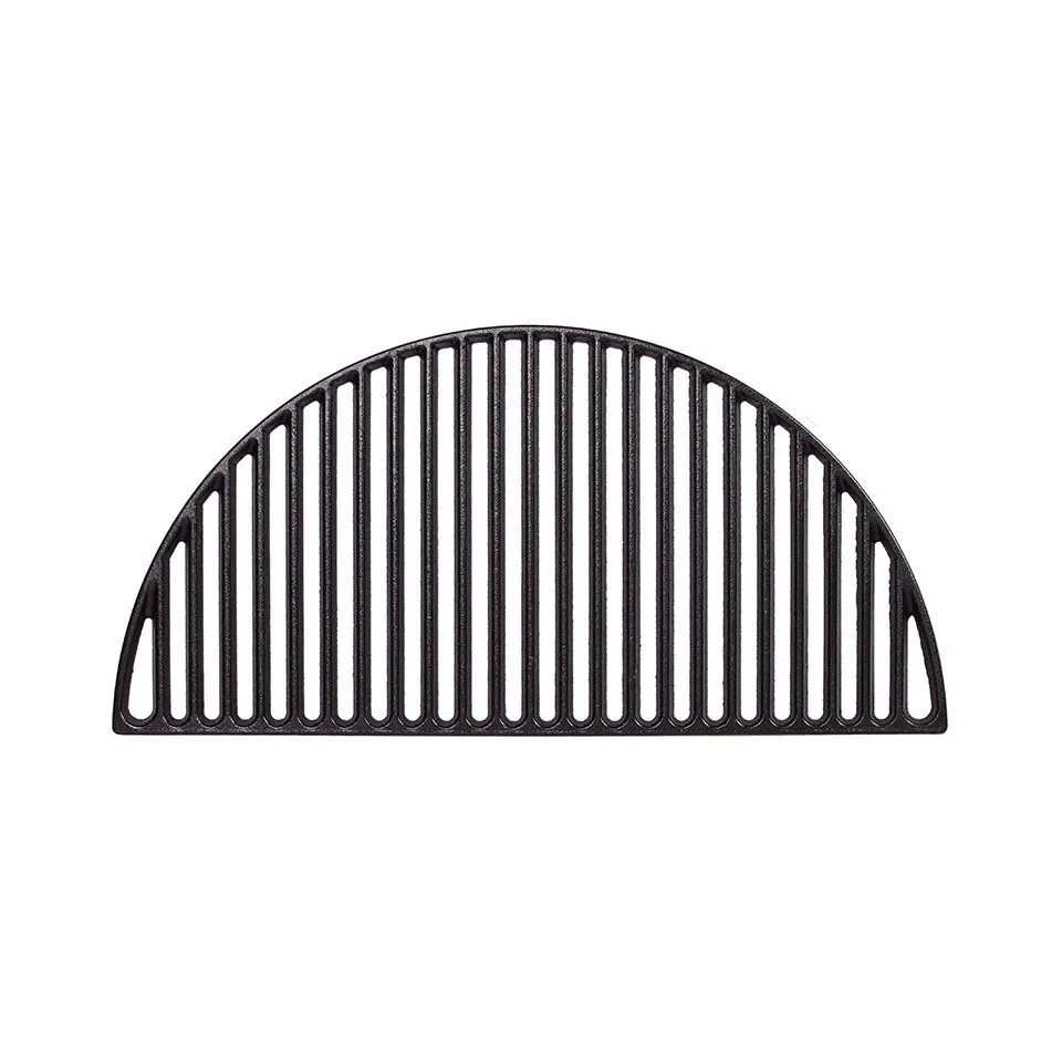 18 in Cast Iron Half Moon Cooking Grate and Griddle for kamado